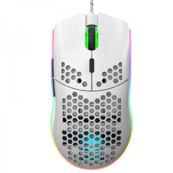 HXSJ J900 USB Wired Gaming Mouse With RGB Light Gamer Mouses With Six Adjustable DPI Honeycomb Hollow Ergonomic Design Mouse
